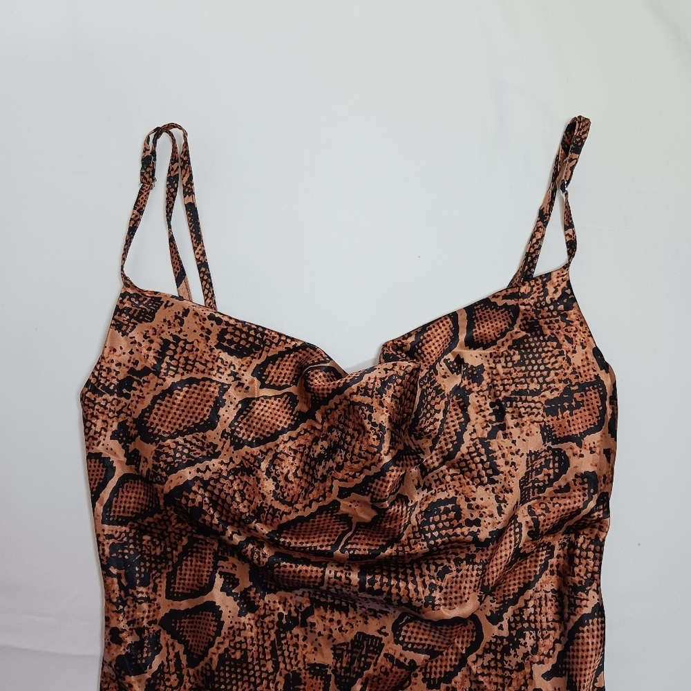 Ls Collection Caramel Brown Python Snake Print Mi… - image 2